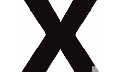 Lettre X noir sur fond blanc (20x21.8cm) - Sticker/autocollant